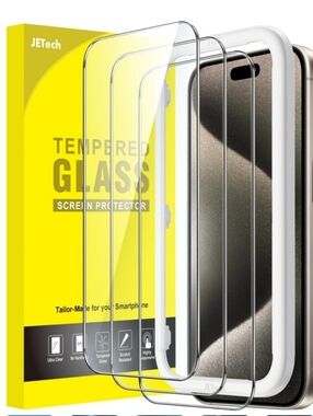 NWT JETech Screen Protector for iPhone 15 Pro Max 6.7-In 3 Pk